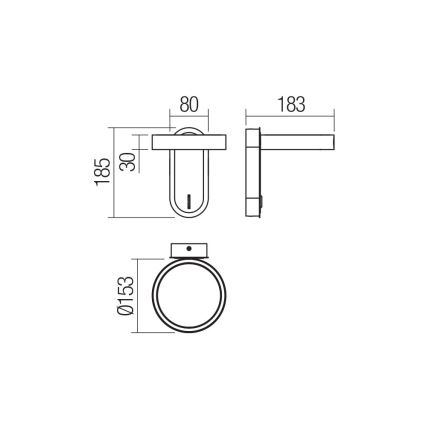 Redo 01-3764 - Світлодіодний настінний світильник KEEN LED/6W/230V CRI 90 чорний