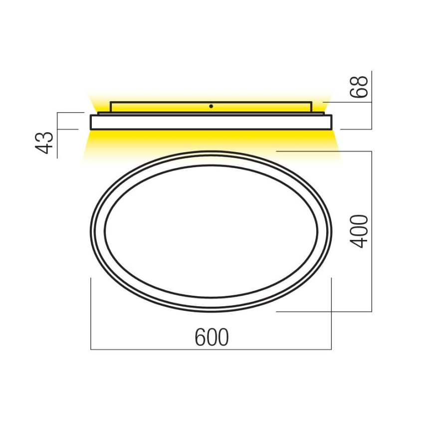 Redo 01-3806 - LED стельовий світильник з регулюванням яскравості NOBU LED/60W/230V 3000/4000K CRI 90 білий
