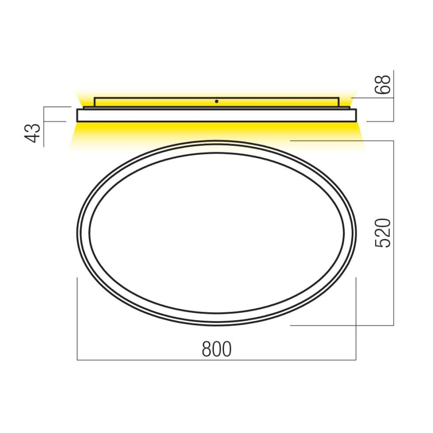 Redo 01-3809 - LED диммируемый потолочный светильник NOBU LED/80W/230V 3000/4000K CRI 90 bílá