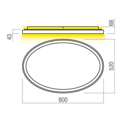 Redo 01-3810 - диммируемый потолочный светильник NOBU LED/80W/230V 3000/4000K CRI 90 золотой