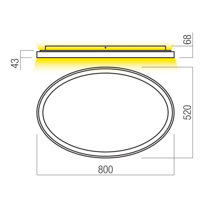 Redo 01-3811 - Затемнюваний світлодіодний стельовий світильник NOBU LED/80W/230V 3000/4000K CRI 90 чорний