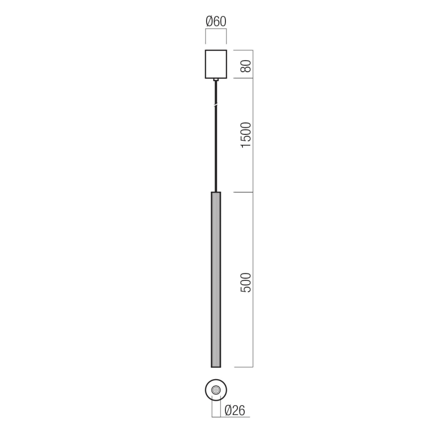 Redo 01-3857 - LED-люстра на тросе NIKOS, LED/8W/230V, CRI 90, диаметр 6 см, золотая