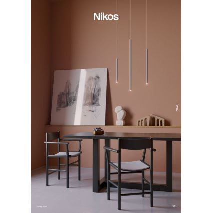 Redo 01-3859 - LED-люстра на тросі NIKOS LED/8W/230V 3000K CRI 90 діам. 6 см біла