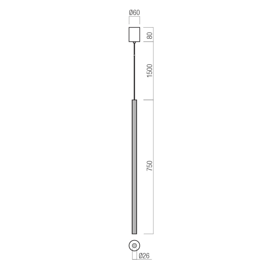 Redo 01-3859 - LED-люстра на тросі NIKOS LED/8W/230V 3000K CRI 90 діам. 6 см біла