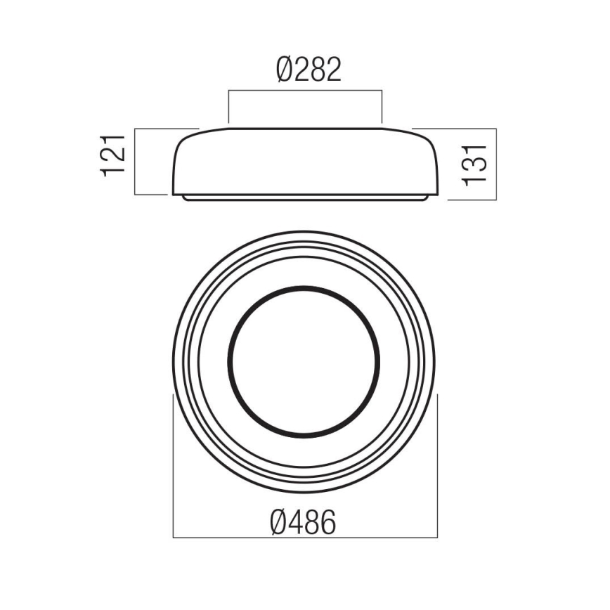 Redo 01-3940 - LED потолочный светильник DIP-LED, 30 Вт / 230 В, 2700/3000/4000/5000/6500 К, CRI 90, Ø 48,6 см, белый