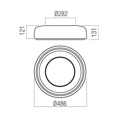 Redo 01-3940 - LED стельовий світильник DIP LED/30W/230V 2700/3000/4000/5000/6500K CRI 90 діам. 48,6 см білий