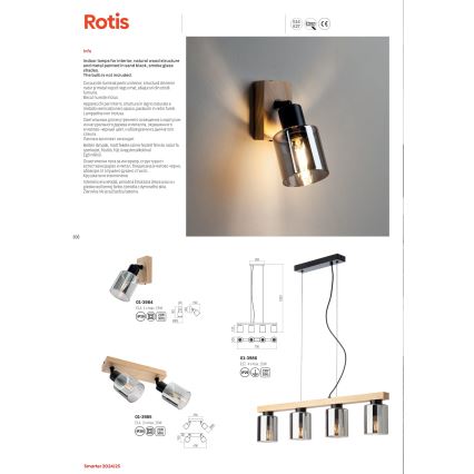 Redo 01-3984 - Настенный точечный светильник ROTIS 1xE14/15W/230V