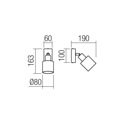 Redo 01-3984 - Настенный точечный светильник ROTIS 1xE14/15W/230V
