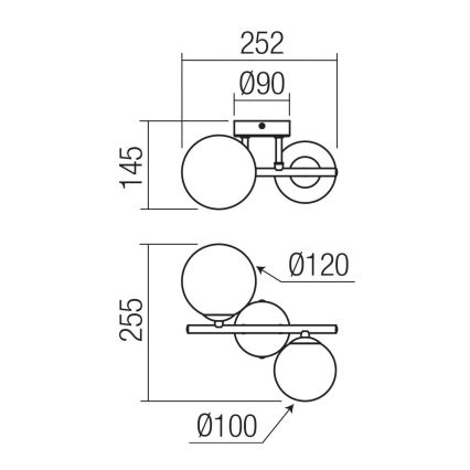 Redo 01-3987 - Припотолочная люстра ASTRA 2xG9/8W/230V черный
