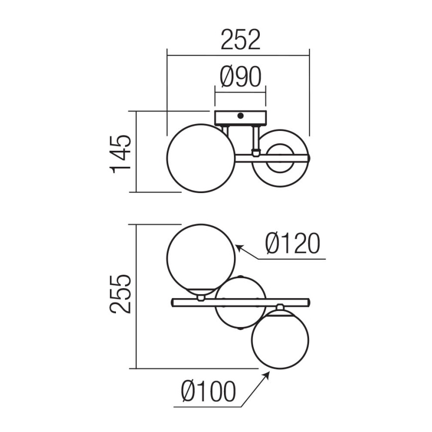 Redo 01-3987 - Припотолочная люстра ASTRA 2xG9/8W/230V черный