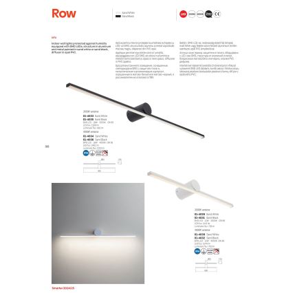 Redo 01-4036 - LED Підсвітка для дзеркала для ванної ROW LED/18W/230V 90 см IP44 чорний