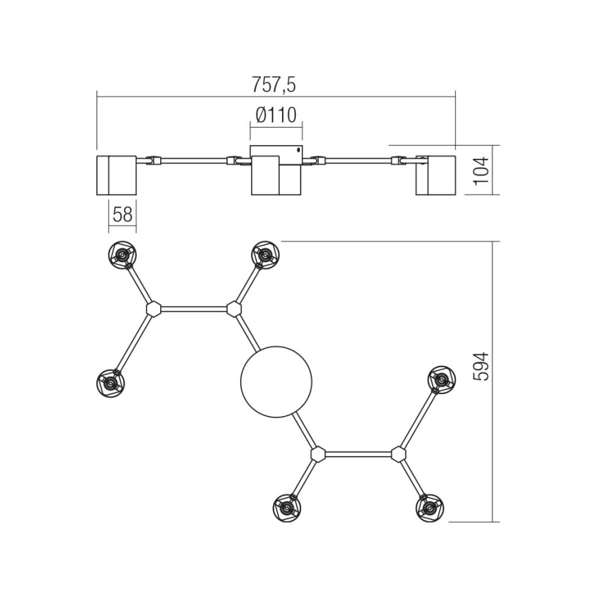 Redo 01-4048 - Точечный светильник WEBB 6xGU10/10W/230V черный