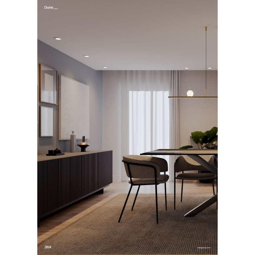 Redo 01-4301 - LED-регульована підвісна люстра на тросі DUNE LED/48W/230V 3000K CRI 90 біла/золота