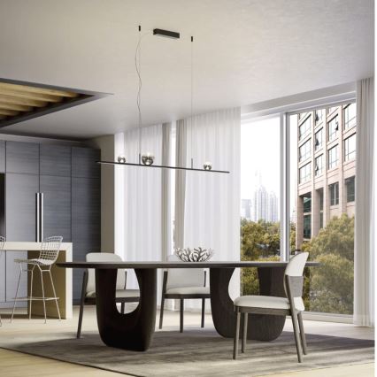 Redo 01-4302 - LED диммируемая люстра на тросе DUNE LED/48W/230V 3000K CRI 90 черный/дымчатый