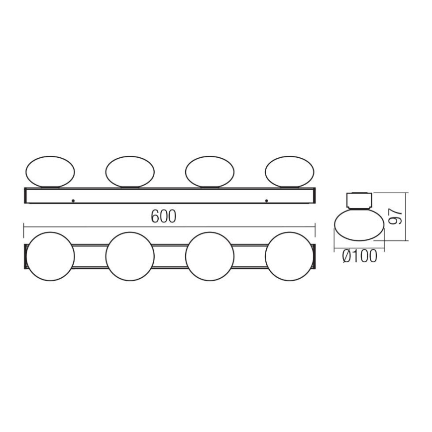 Redo 01-4309 - LED Потолочный светильник для ванной комнаты OVUM 4xLED/5W/230V 3000/4000K CRI 90 IP44 белый/глянцевый хром