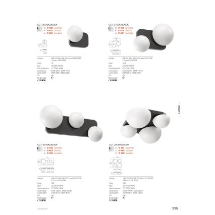 Redo 01-4329 - Настенный LED-светильник LUMIEN 3xLED/18W/230V 2700/3000K CRI 90 белый/золотой