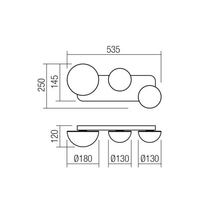 Redo 01-4330 - LED настінний світильник LUMIEN 3xLED/18W/230V 2700/3000K CRI 90 білий/чорний