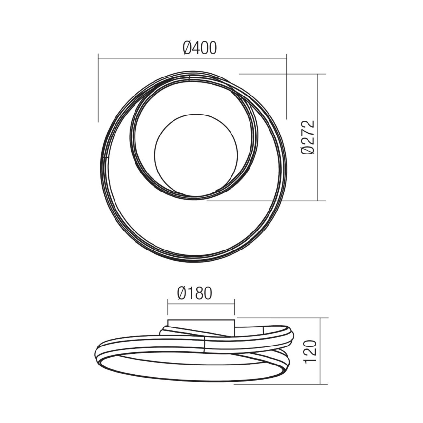 Redo 01-4356 - диммируемый LED настенный светильник TORSION LED/30W/230V 2700/3000/4000K CRI 90 черный