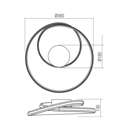 Redo 01-4357 - Диммируемый потолочный светильник TORSION LED/40W/230V 2700/3000/4000K, CRI 90, Ø 56 см, белый