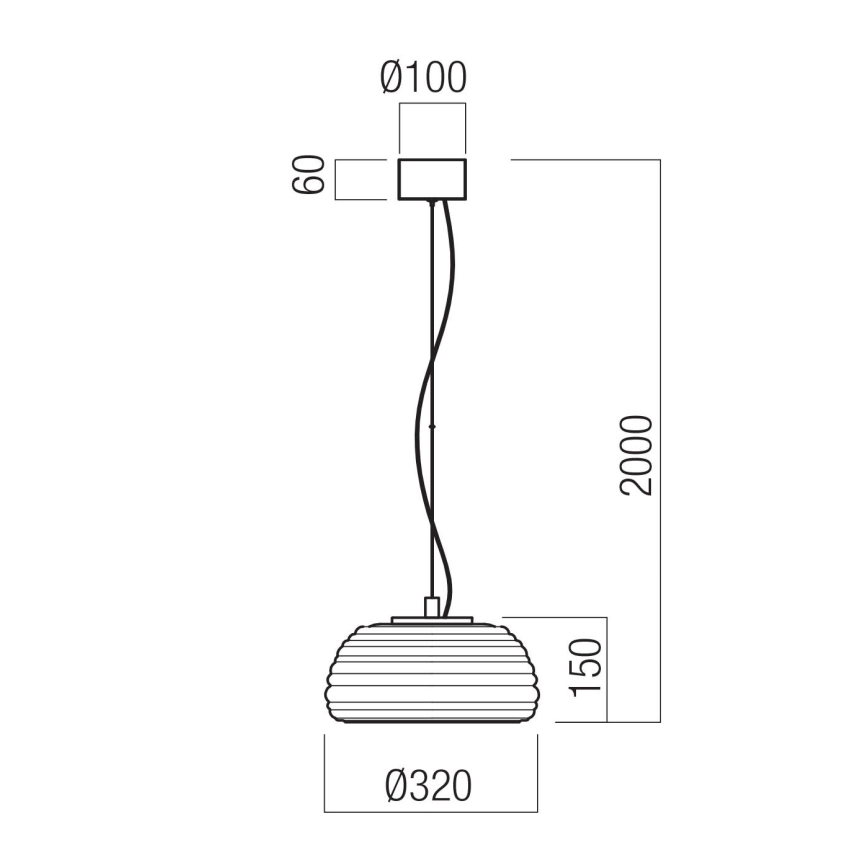 Redo 01-4541 - диммируемая подвесная LED-люстра на тросе ONDULA LED/12W/230V 2700K/3000K CRI 90 диам. 32 см черная/дымчатая