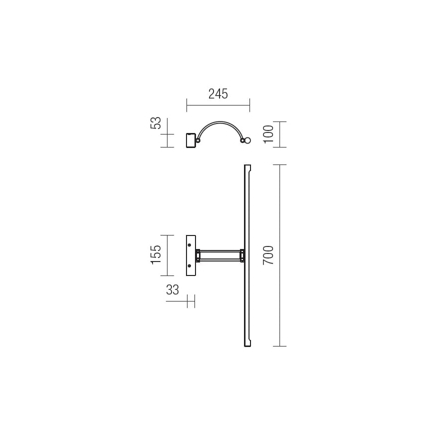 Redo 01-458 - LED підсвітка картин IKON LED/18W/230V 70 см глянцевий хром