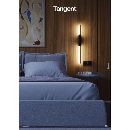 Redo 01-4673 - настенный светильник TANGENT, LED, 6 Вт, 230 В, 2700/2850/3000 K, 73 см, CRI 90, чёрный