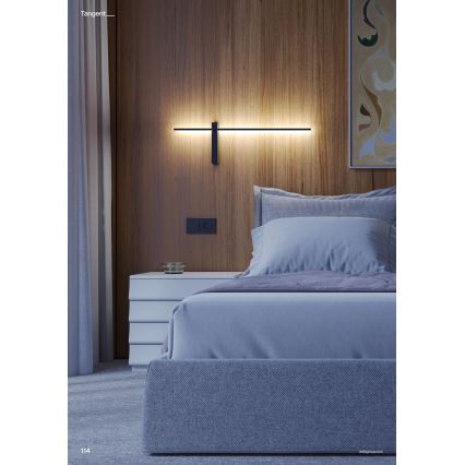 Redo 01-4673 - настенный светильник TANGENT, LED, 6 Вт, 230 В, 2700/2850/3000 K, 73 см, CRI 90, чёрный