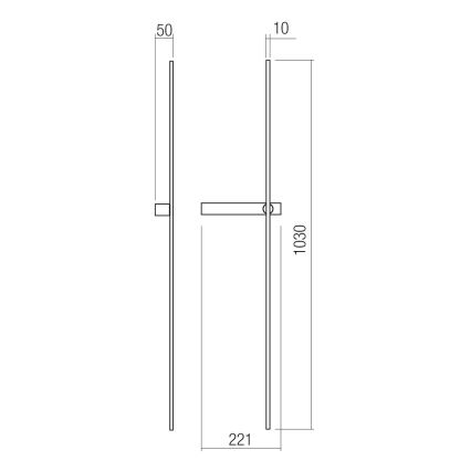 Redo 01-4675 - LED настінний світильник TANGENT LED/9W/230V 2700/2850/3000K 73 см CRI 90 чорний