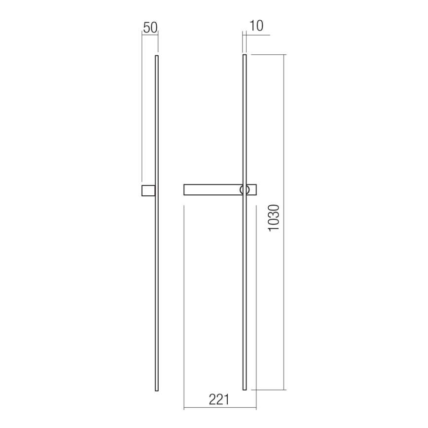 Redo 01-4675 - LED настенный светильник TANGENT LED/9Вт/230В 2700/2850/3000K 73 см CRI 90 черный