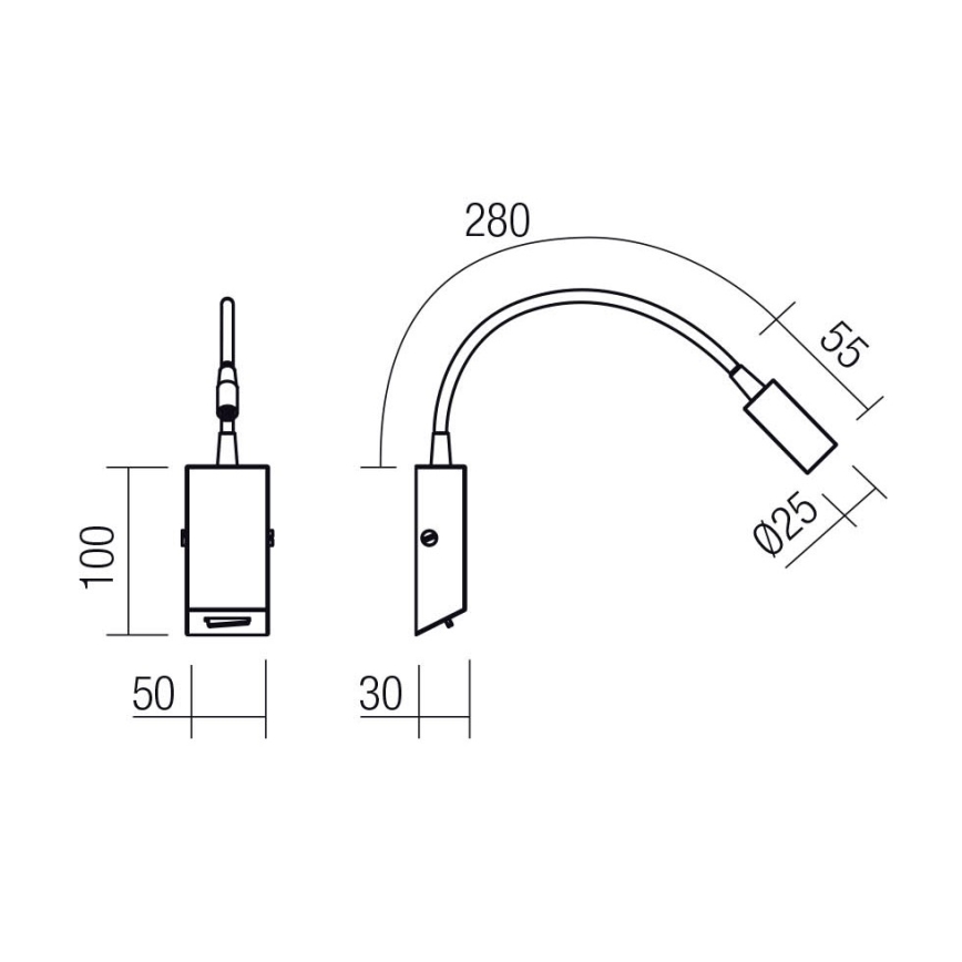 Redo 01-4802 - LED гнучка настільна лампа HELLO LED/3W/230V бронзова