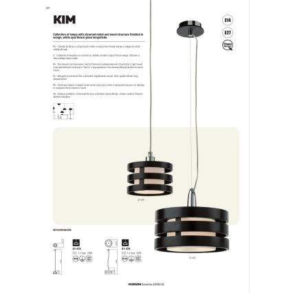Redo 01-627 - Люстра на штанге KIM 4xE14/28W/230V глянцевый хром/черный
