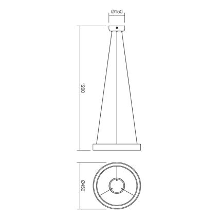 Redo 01-671 - Світлодіодна підвісна люстра LOOP LED/38W/230V діаметр 45 см білий