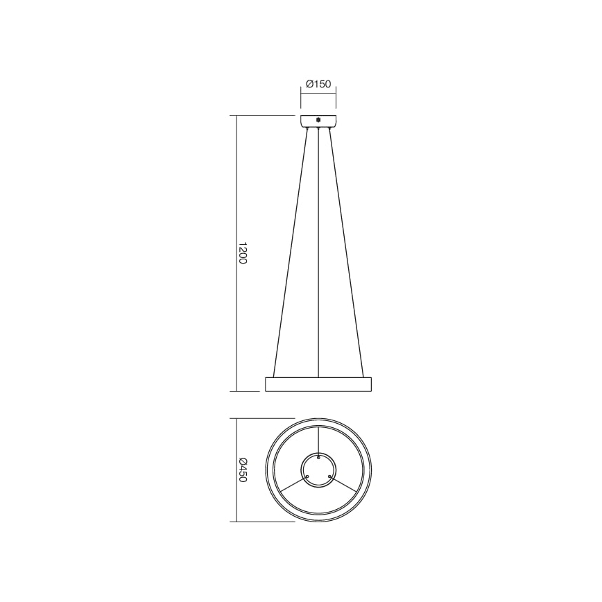 Redo 01-671 - Світлодіодна підвісна люстра LOOP LED/38W/230V діаметр 45 см білий