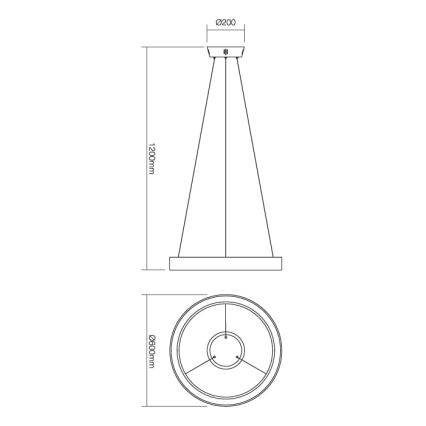 Redo 01-672 - Світлодіодна підвісна люстра LOOP LED/48W/230V діаметр 60 см білий