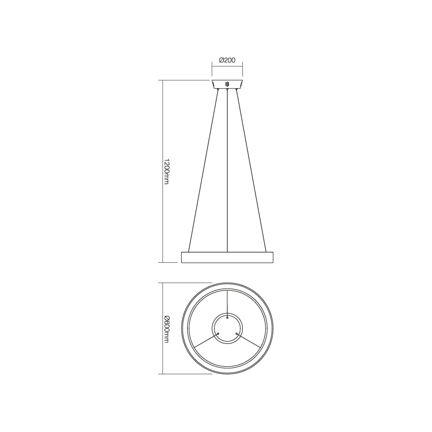 Redo 01-672 - Світлодіодна підвісна люстра LOOP LED/48W/230V діаметр 60 см білий