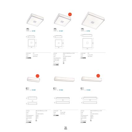 Redo 01-704 - Потолочный светильник для ванной комнаты EGO 1xE27/52W/230V 18x18 см IP44