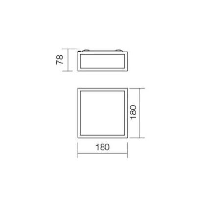 Redo 01-704 - Стельовий світильник для ванної кімнати EGO 1xE27/52W/230V 18x18 см IP44