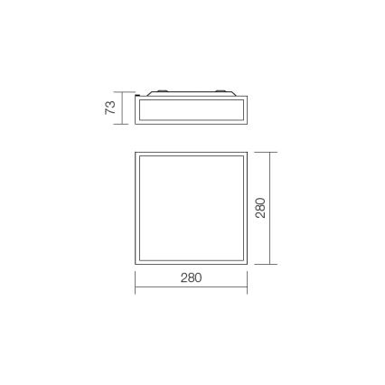 Redo 01-705 - Стельовий світильник для ванної кімнати EGO 2xE27/60W/230V 28x28 см IP44