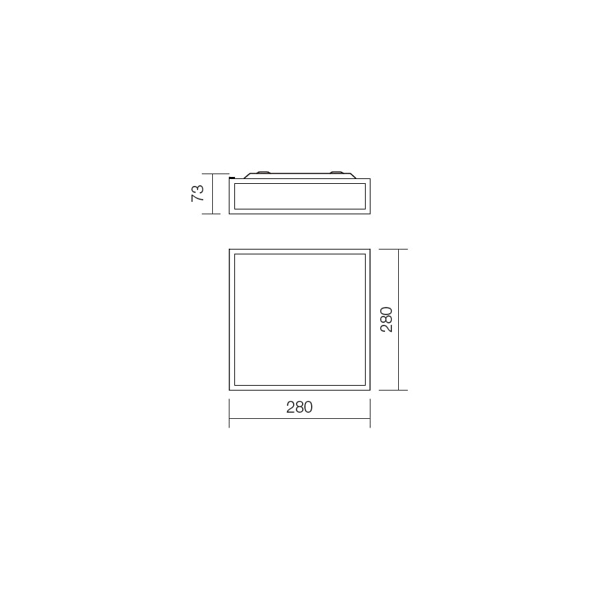 Redo 01-705 - Стельовий світильник для ванної кімнати EGO 2xE27/60W/230V 28x28 см IP44