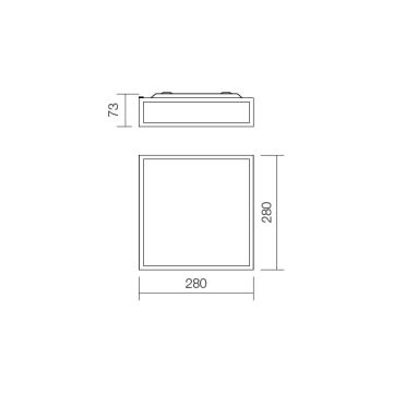 Redo 01-705 - Стельовий світильник для ванної кімнати EGO 2xE27/60W/230V 28x28 см IP44