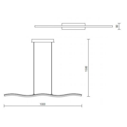 Redo 01-893 - LED-люстра на тросе PULSE LED/23,1W/230V матовый хром