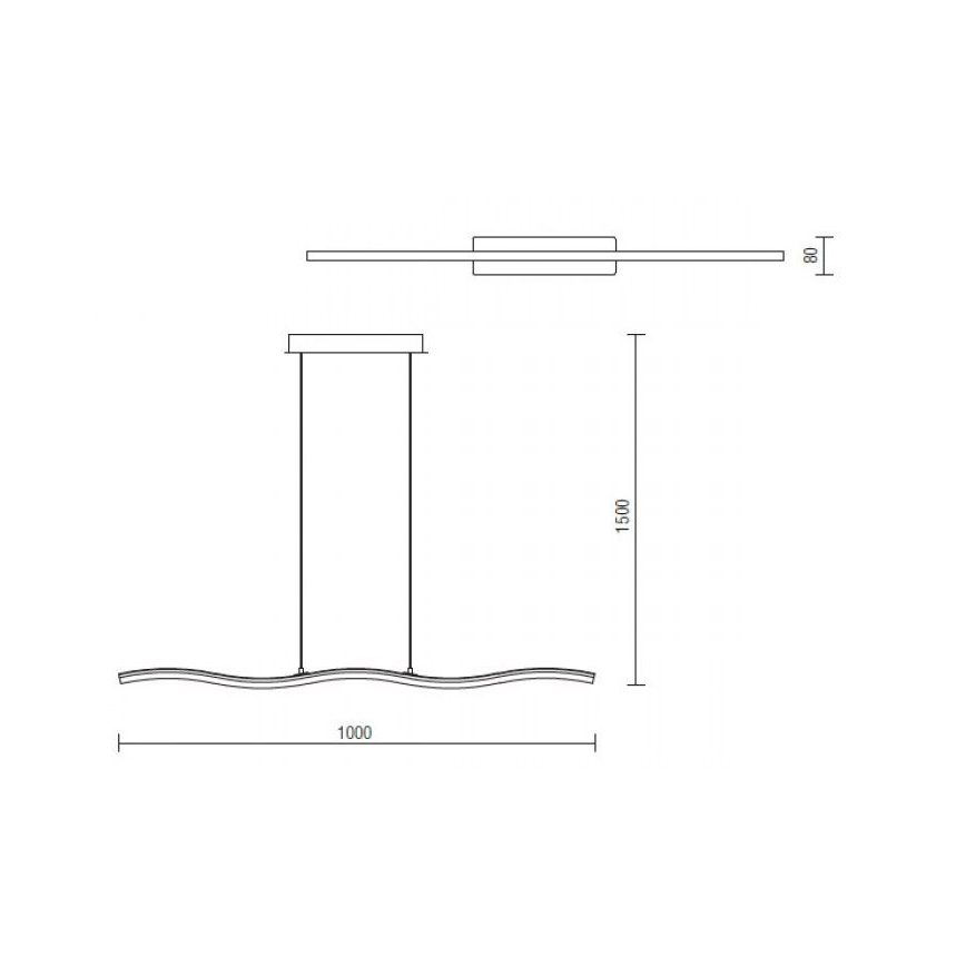 Redo 01-893 - LED-люстра на тросе PULSE LED/23,1W/230V матовый хром