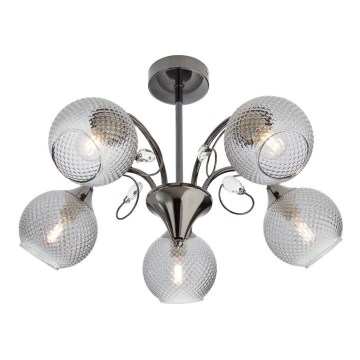 Redo 02-971 - Люстра на штанзі ASPERA 5xE14/28W/230V чорний