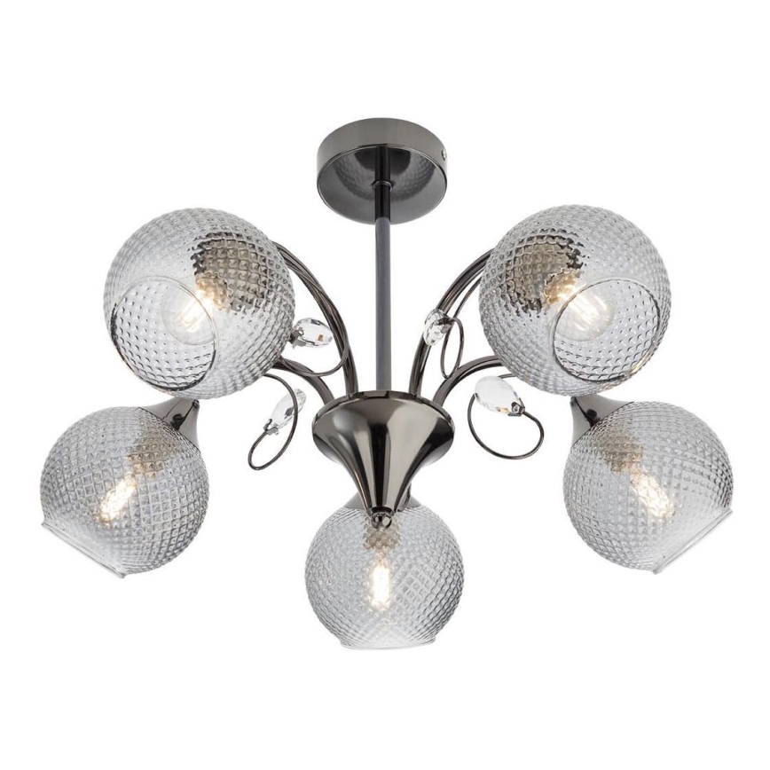 Redo 02-971 - Люстра на штанзі ASPERA 5xE14/28W/230V чорний