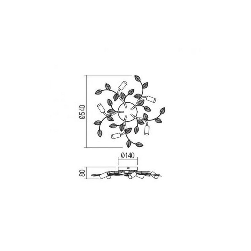 Redo 02-980 - Припотолочная люстра TIARA 5xE14/28W/230V