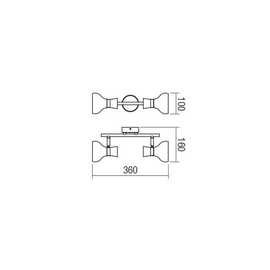 Redo 04-476 - Точковий світильник BOWIE 2xE14/28W/230V