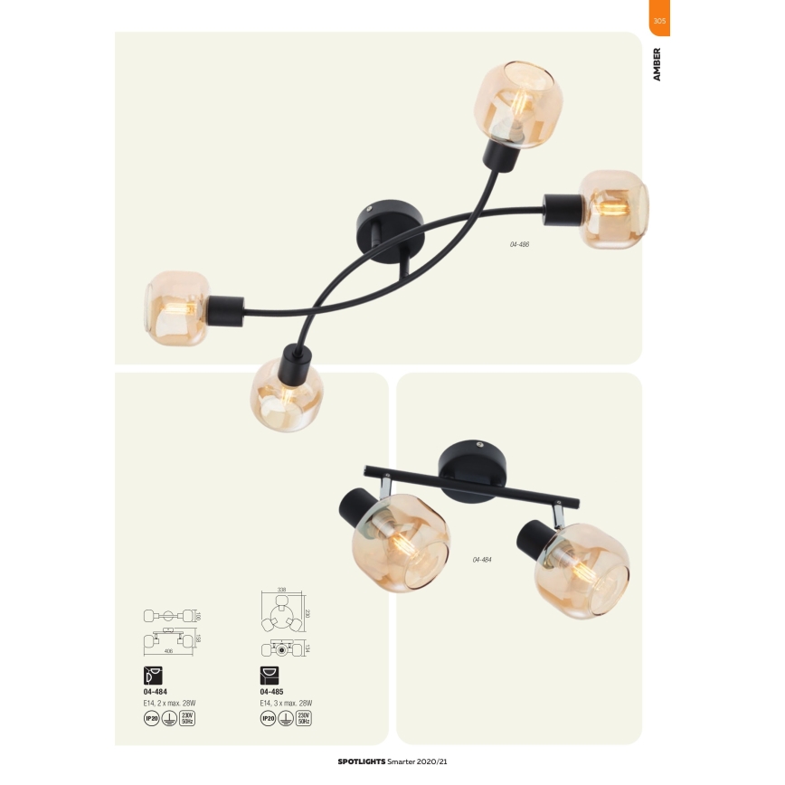 Redo 04-486 - Прожектор AMBER 4xE14/28W/230V