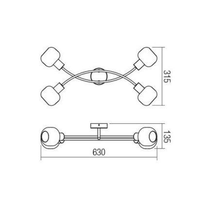 Redo 04-486 - Точковий світильник AMBER 4xE14/28W/230V