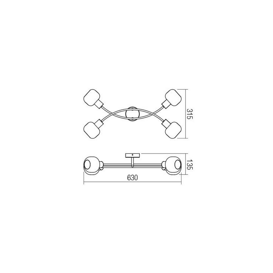 Redo 04-486 - Точковий світильник AMBER 4xE14/28W/230V
