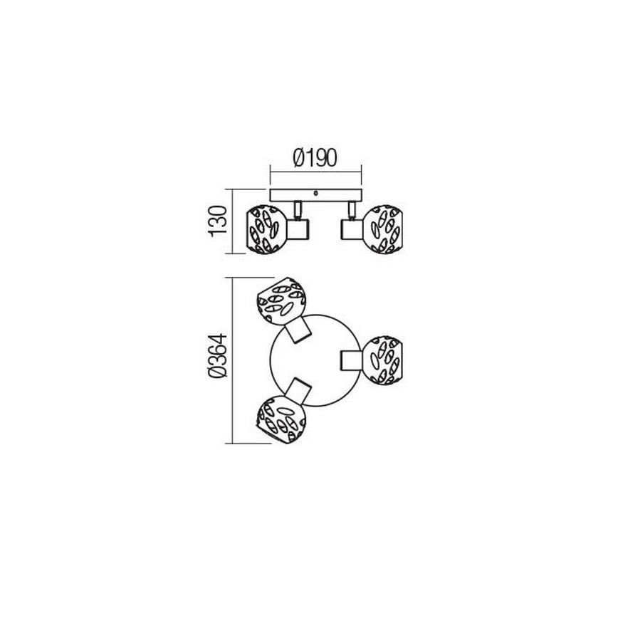 Redo 04-518 - Точковий світильник TORN 3xE14/28W/230V
